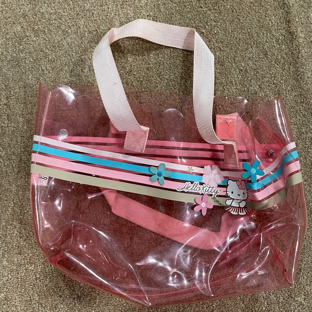 Original Hello Kitty clear pink beach bag